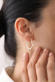 14 Ayar Kalp Halka Altın Küpe