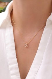 14 Ayar Kalp ve Yıldız Altın Kolye Ucu