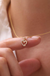 14 Ayar Kalp ve Yıldız Altın Kolye Ucu