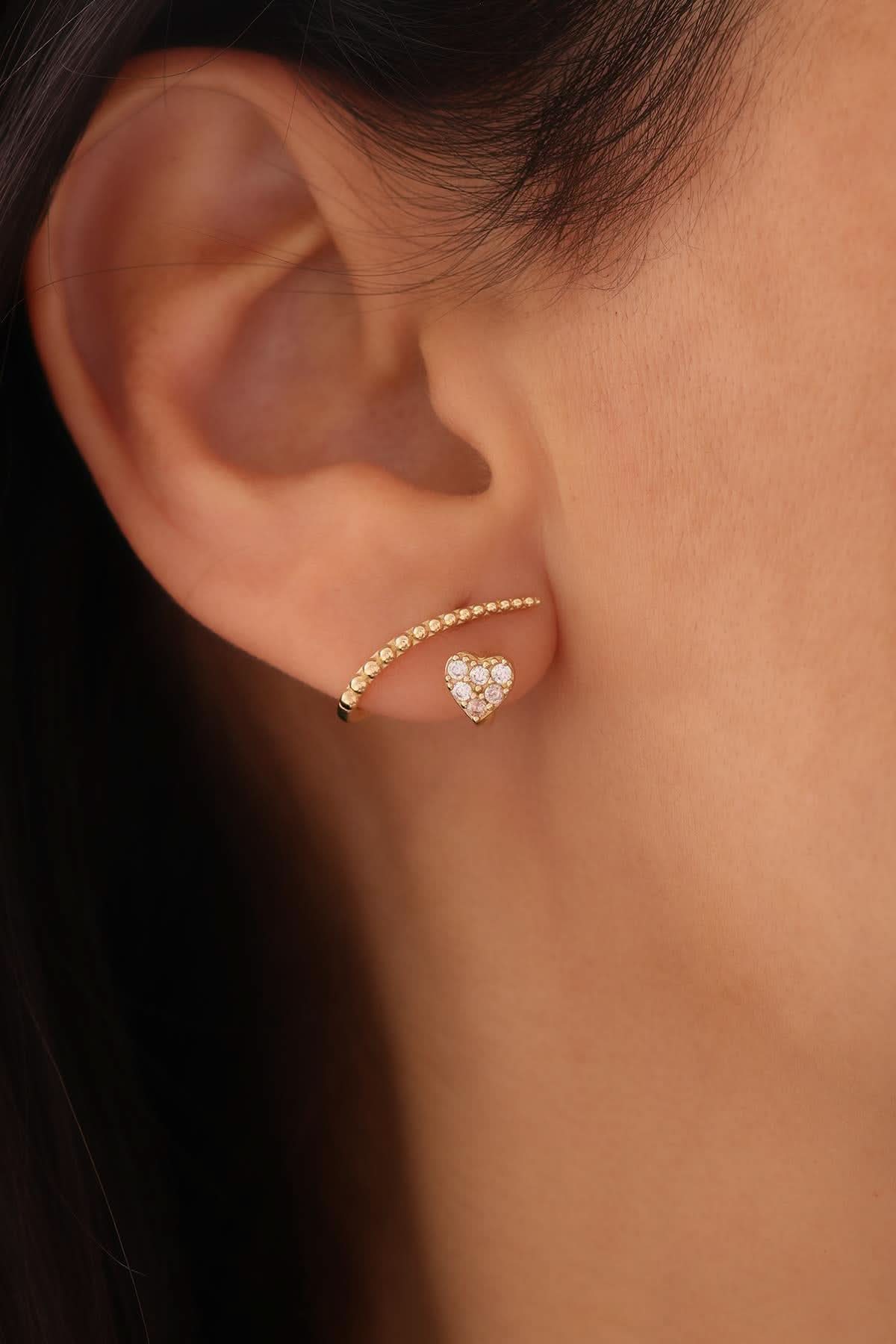 14 Ayar Kalpli Küpe