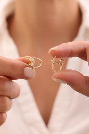 14 Ayar Kalpli Küpe