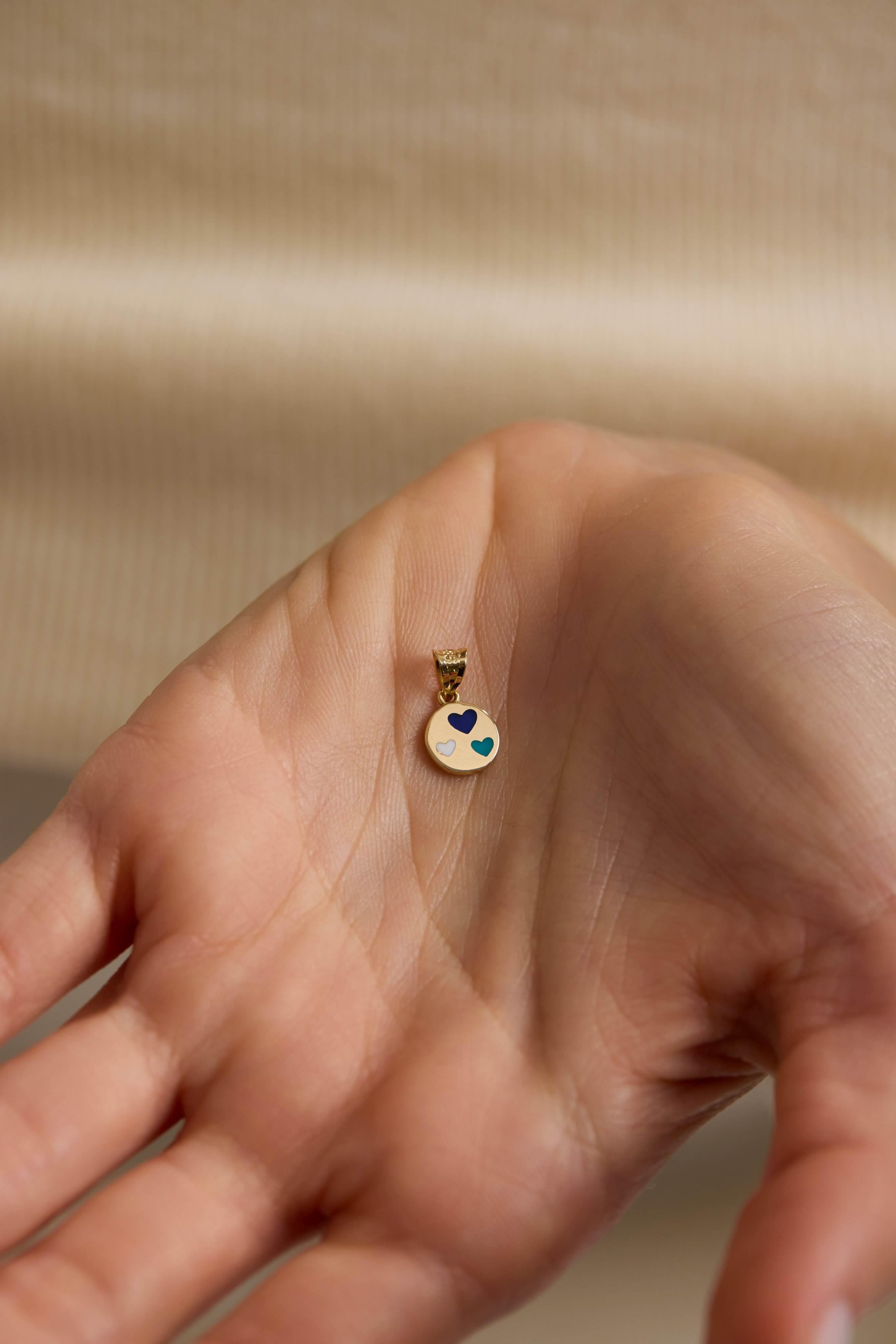 14 Ayar Kalpli Mineli Altın Kolye Ucu