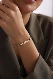 14 Ayar Kalpli Sıralı Altın Bileklik