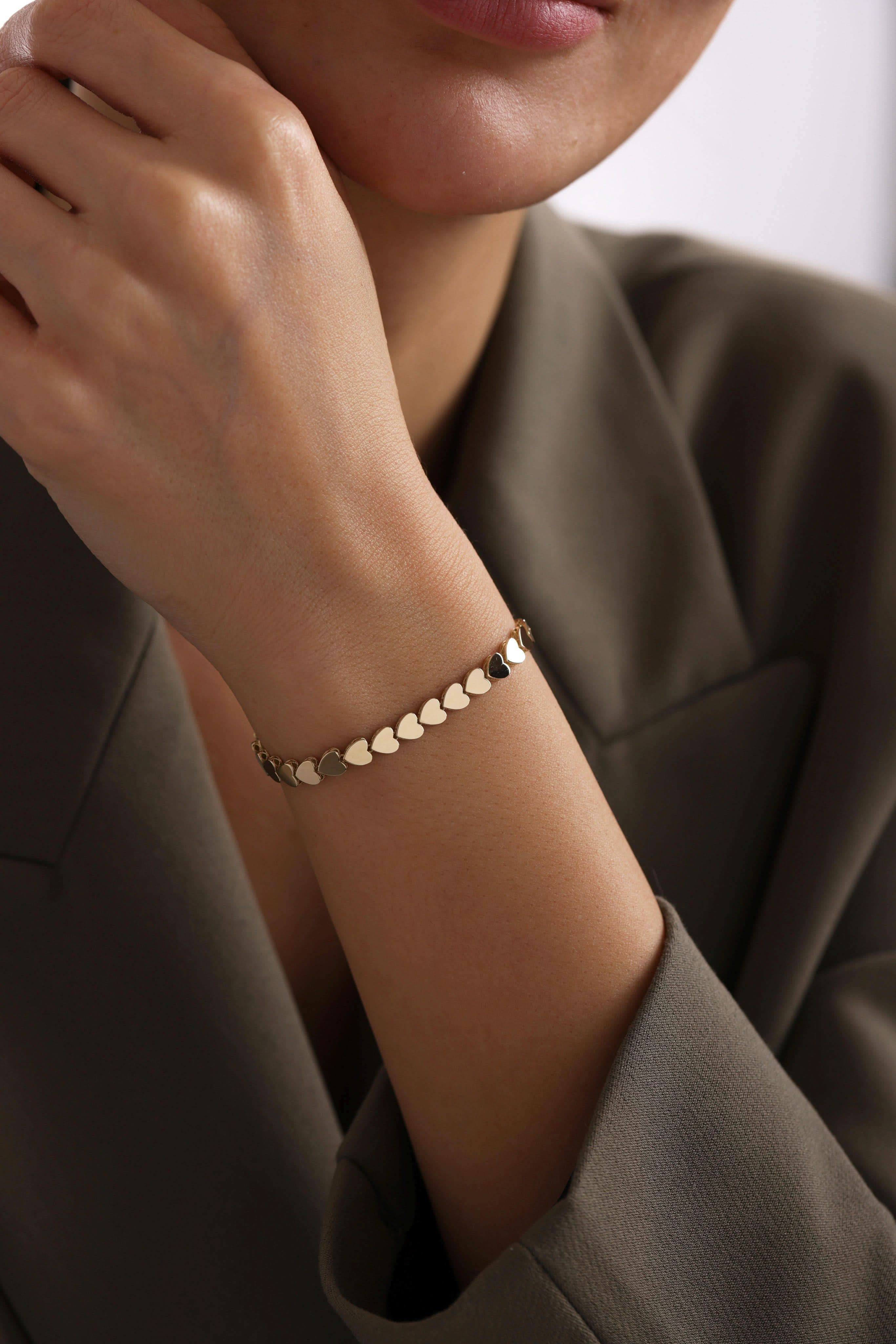 14 Ayar Kalpli Sıralı Altın Bileklik