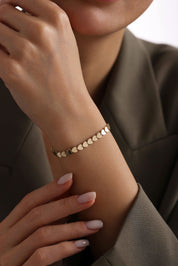 14 Ayar Kalpli Sıralı Altın Bileklik