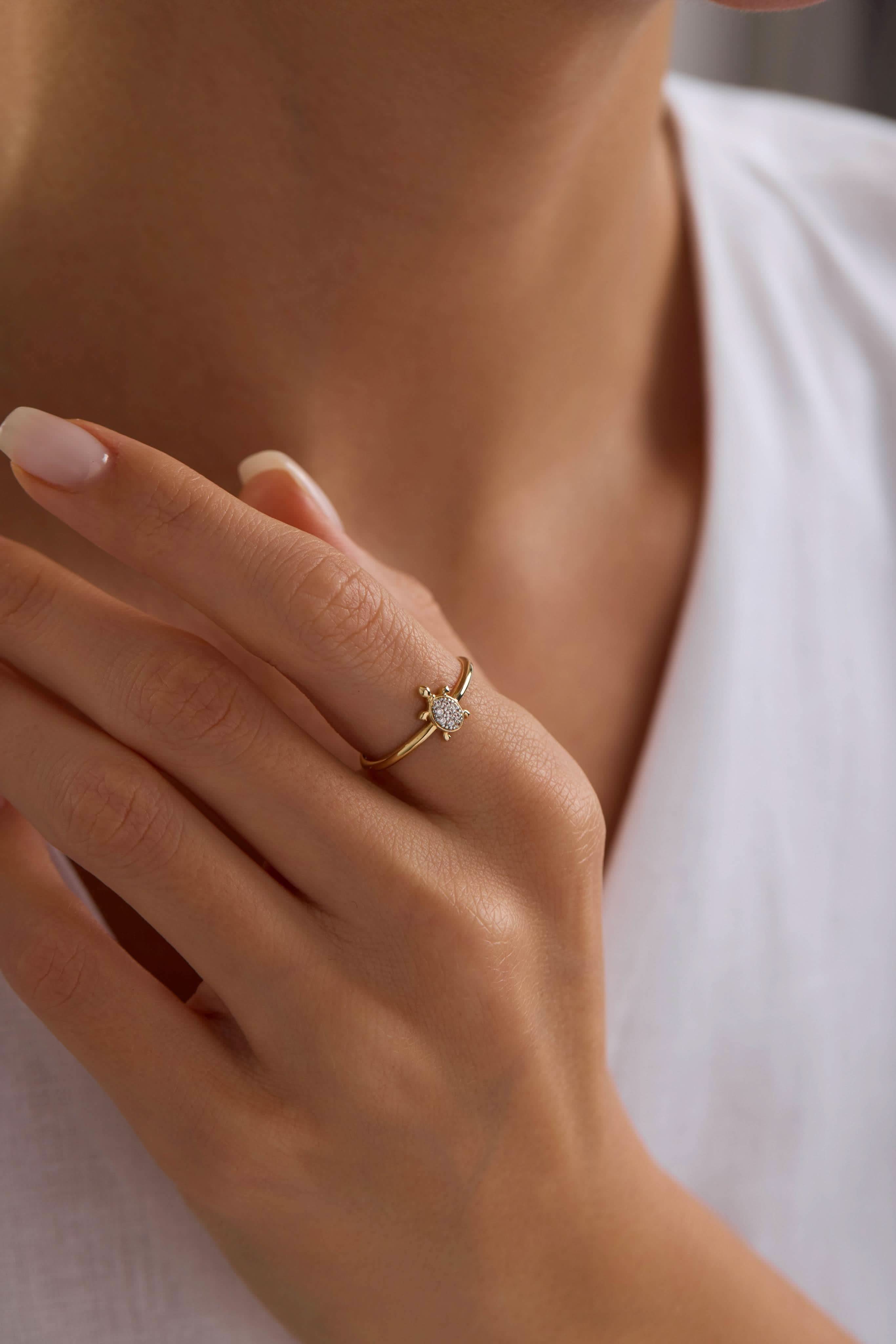 14 Ayar Kaplumbağa Altın Yüzük