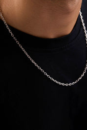 14 Ayar Kare Ataç Beyaz Zincir Erkek Altın Kolye