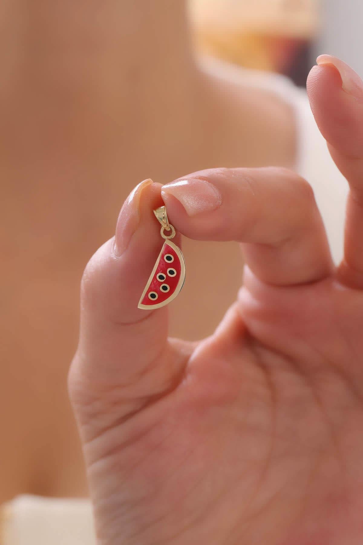 14 Ayar Karpuz Altın Kolye Ucu