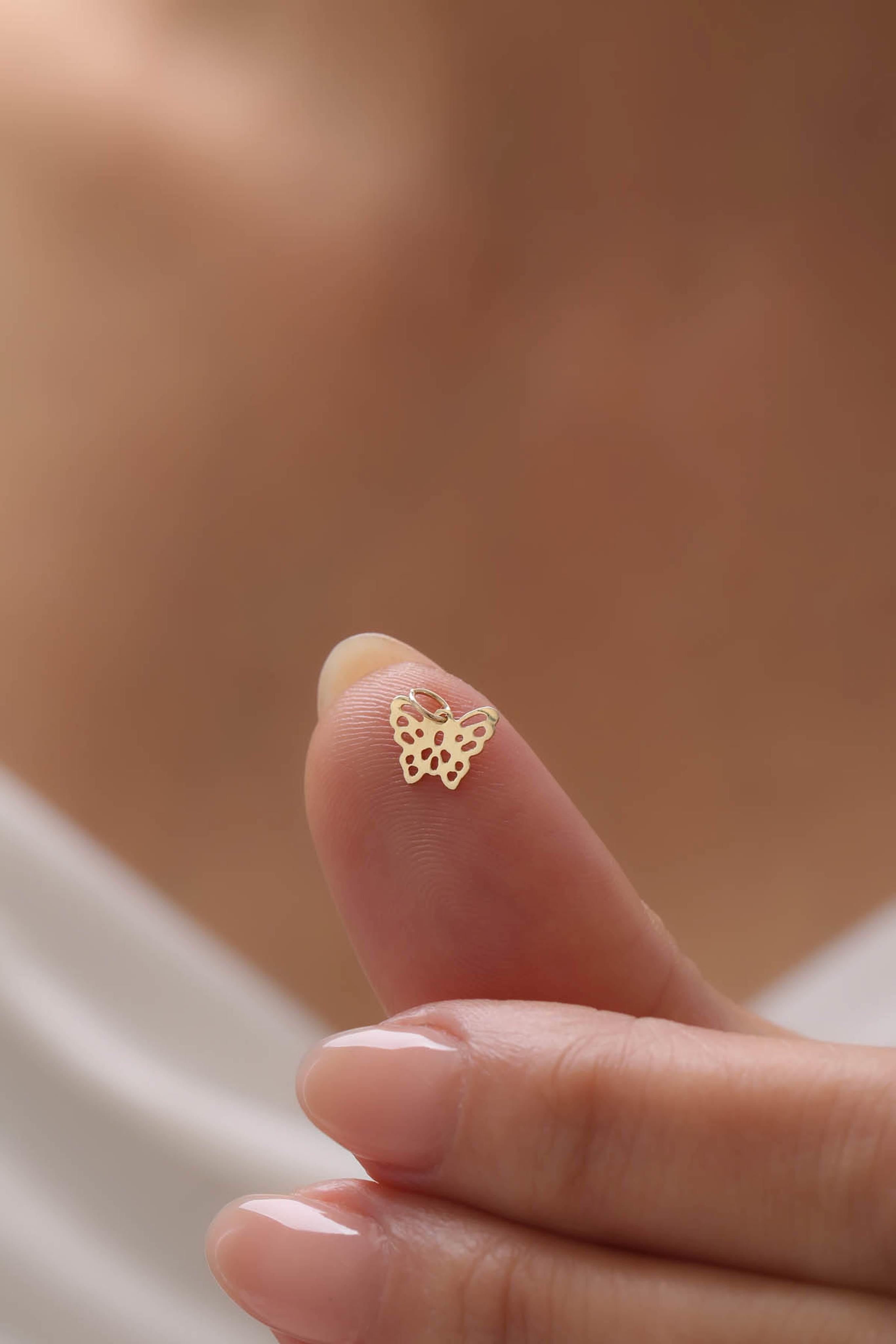 14 Ayar Kelebek Altın Kolye Ucu