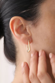 14 Ayar Köşeli Altın Küpe