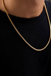 14 Ayar Kral Beyaz Zincir Erkek Altın Kolye