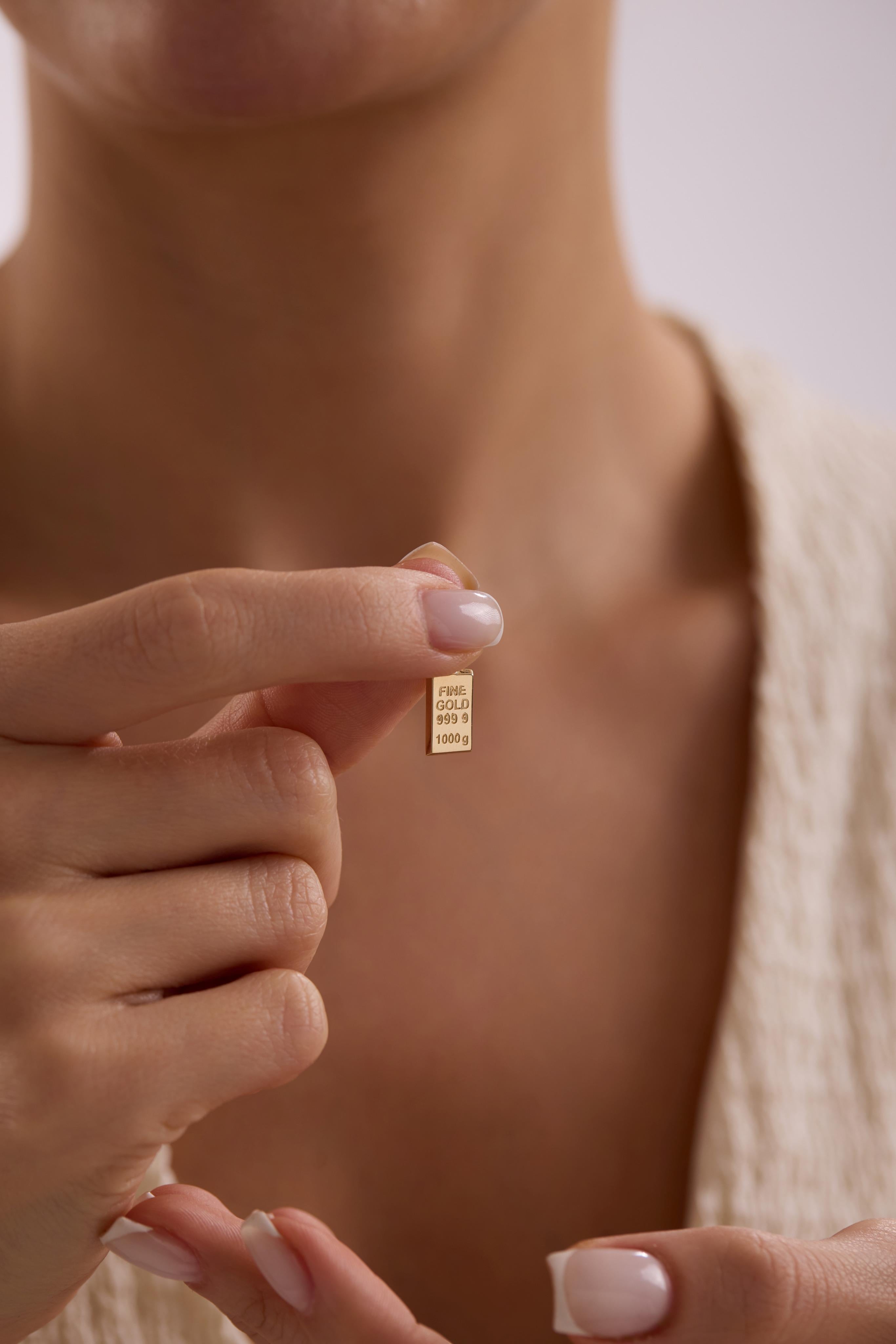 14 Ayar Külçe Altın Kolye Ucu