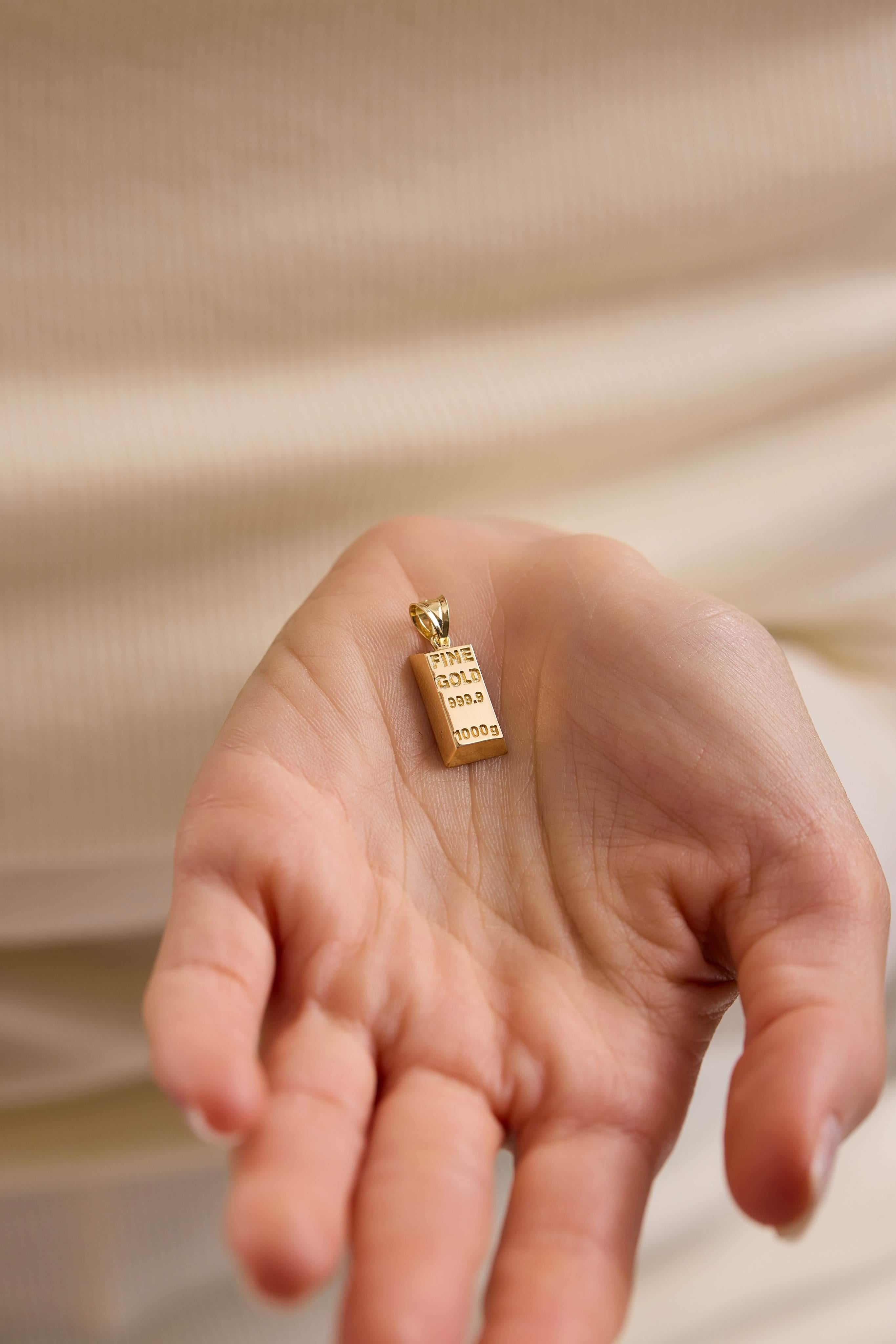 14 Ayar Külçe Kolye Ucu