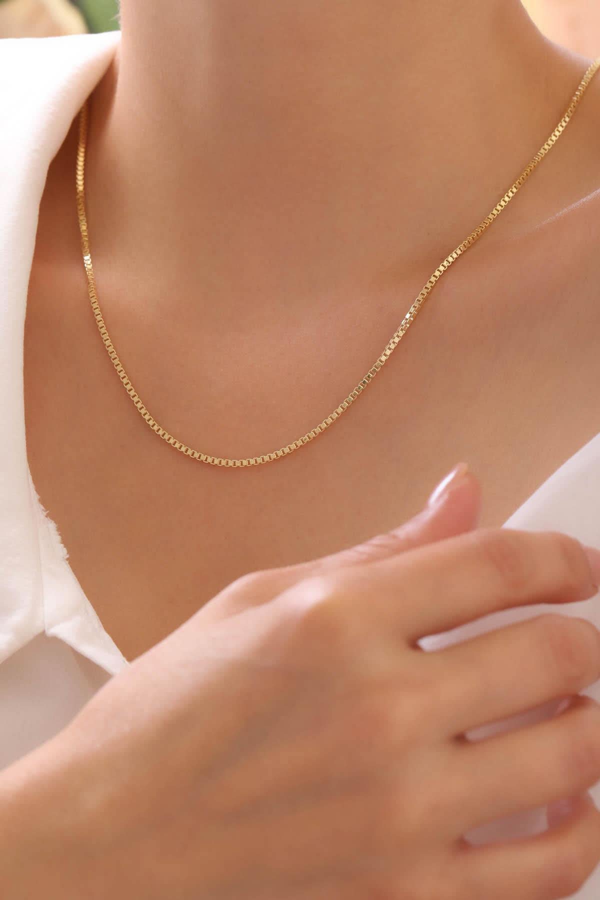 14 Ayar Küp Zincir Altın Kolye