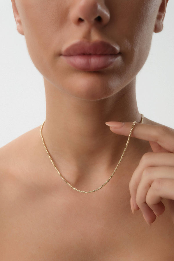 14 Ayar Kutu Altın Zincir Kolye