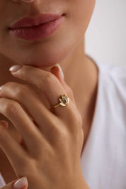 14 Ayar Lotus Altın Yüzük