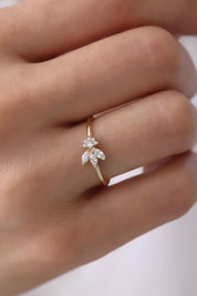 14 Ayar Lotus Taşlı Altın Yüzük