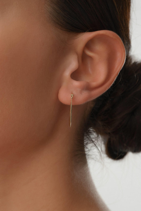 14 Ayar Midye Desenli Altın Halka Küpe (2 Cm)