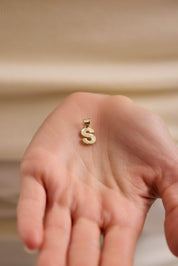 14 Ayar Mini Kalemli Harf Altın Kolye Ucu