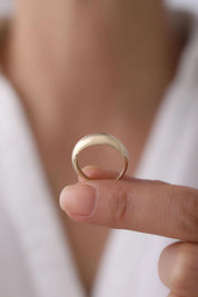 14 Ayar Minimal Oval Altın Yüzük