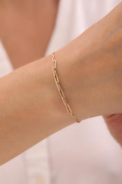 14 Ayar Minimal Taşlı Ataç Bileklik