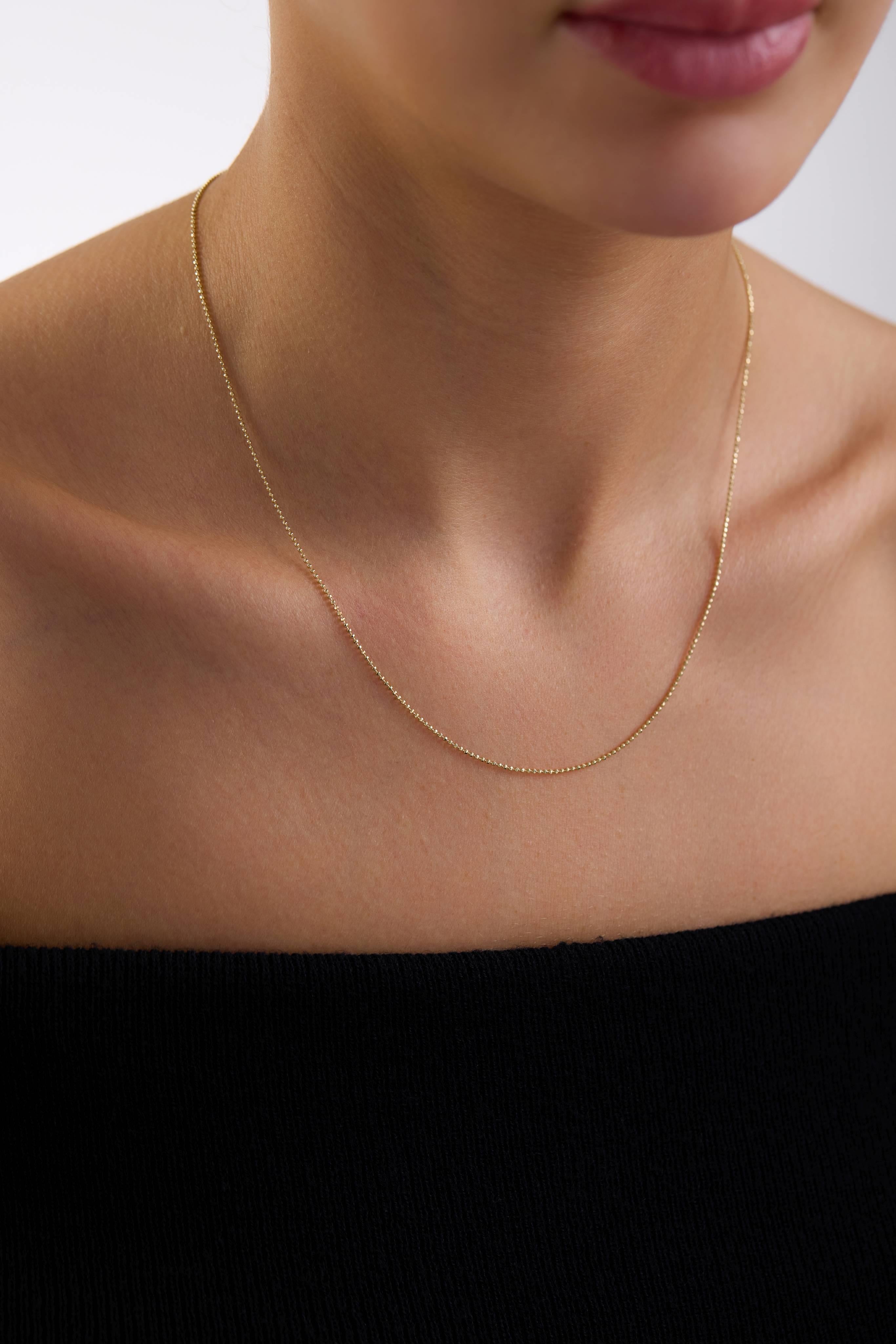 14 Ayar Minimal Top Altın Zincir Kolye