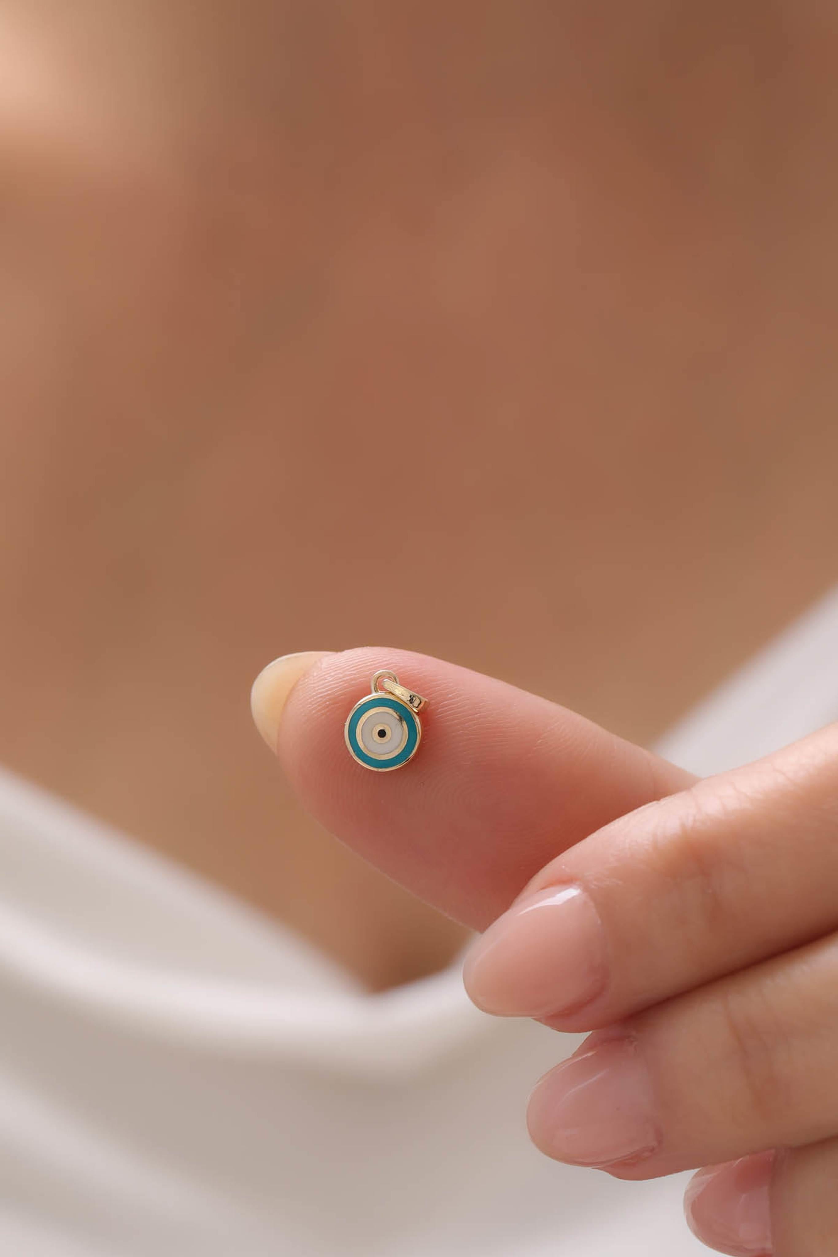 14 Ayar Nazar Altın Kolye Ucu