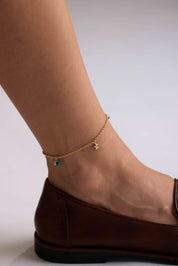 14 Ayar Nazar Boncuklu Yıldız Altın Halhal