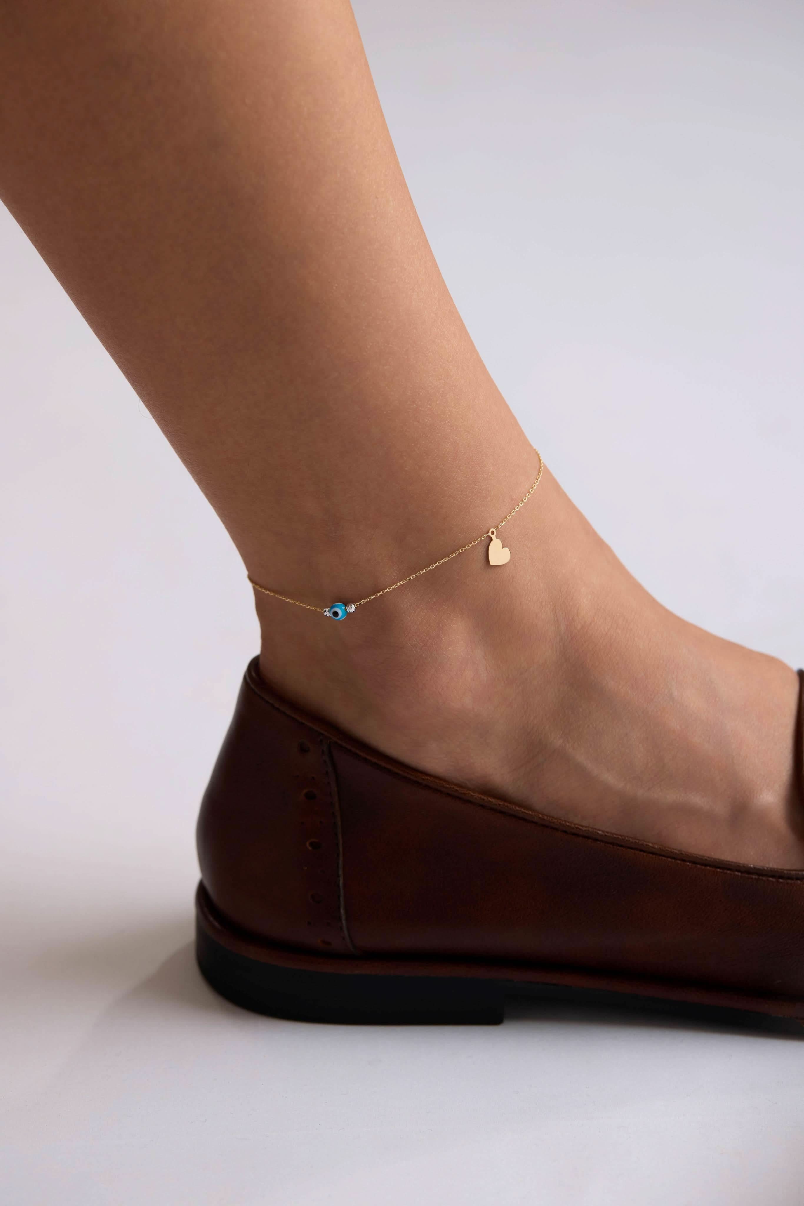 14 Ayar Nazar ve Kalp Altın Halhal