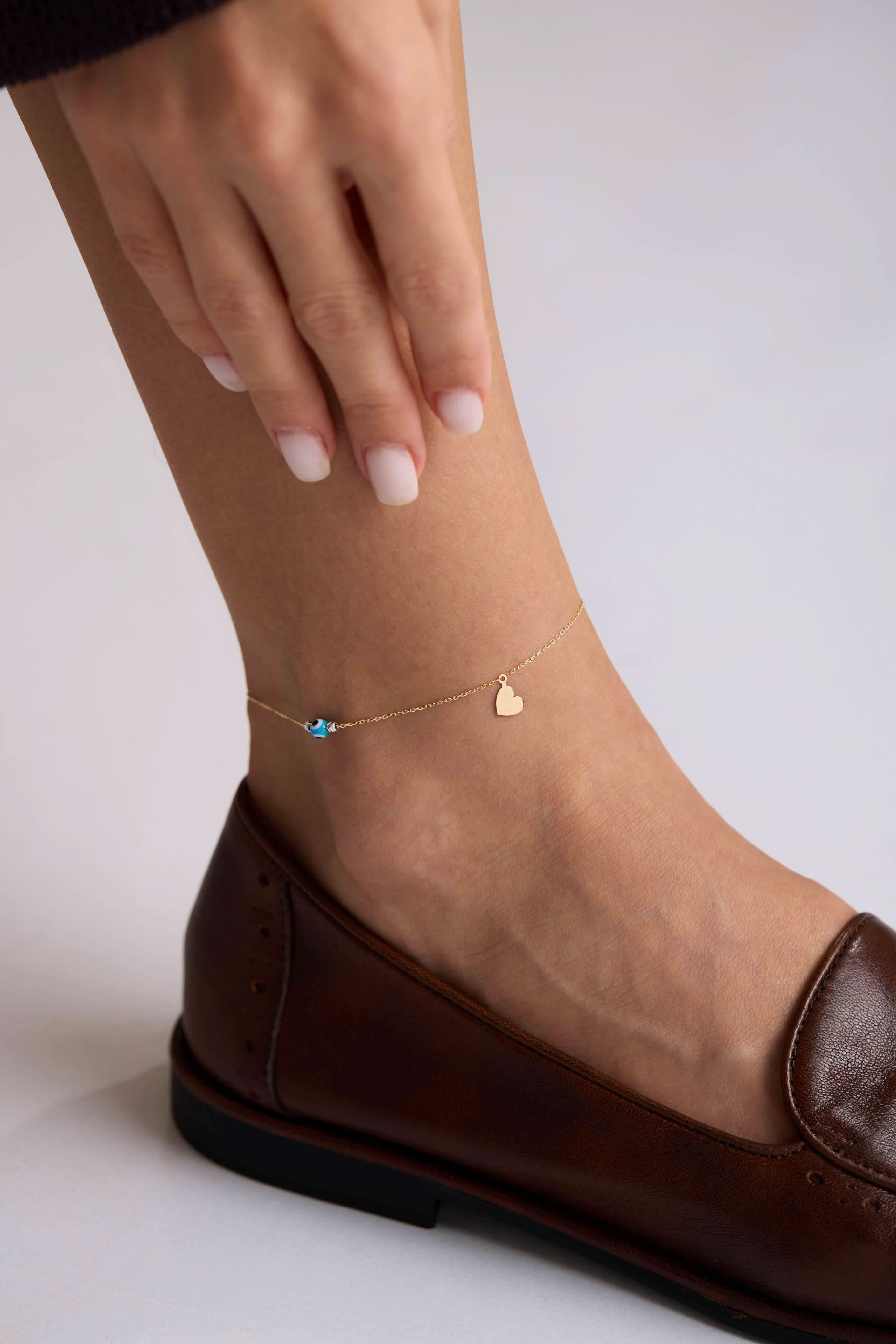 14 Ayar Nazar ve Kalp Altın Halhal