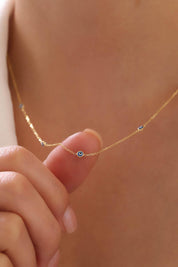 14 Ayar Nazar Zincir Altın Kolye