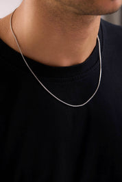 14 Ayar Nonna Beyaz Zincir Erkek Altın Kolye