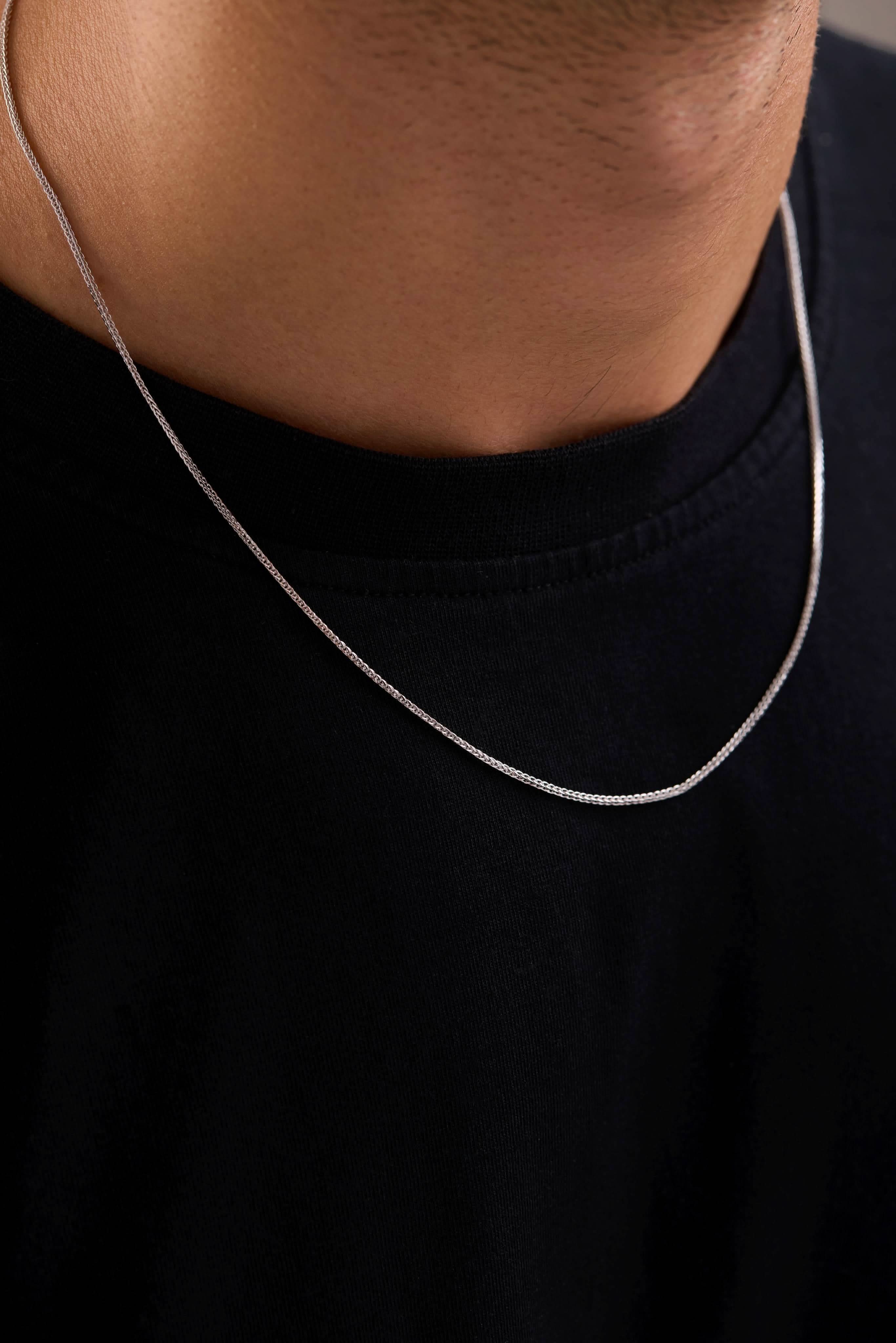 14 Ayar Nonna Beyaz Zincir Erkek Altın Kolye