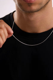 14 Ayar Nonna Beyaz Zincir Erkek Altın Kolye