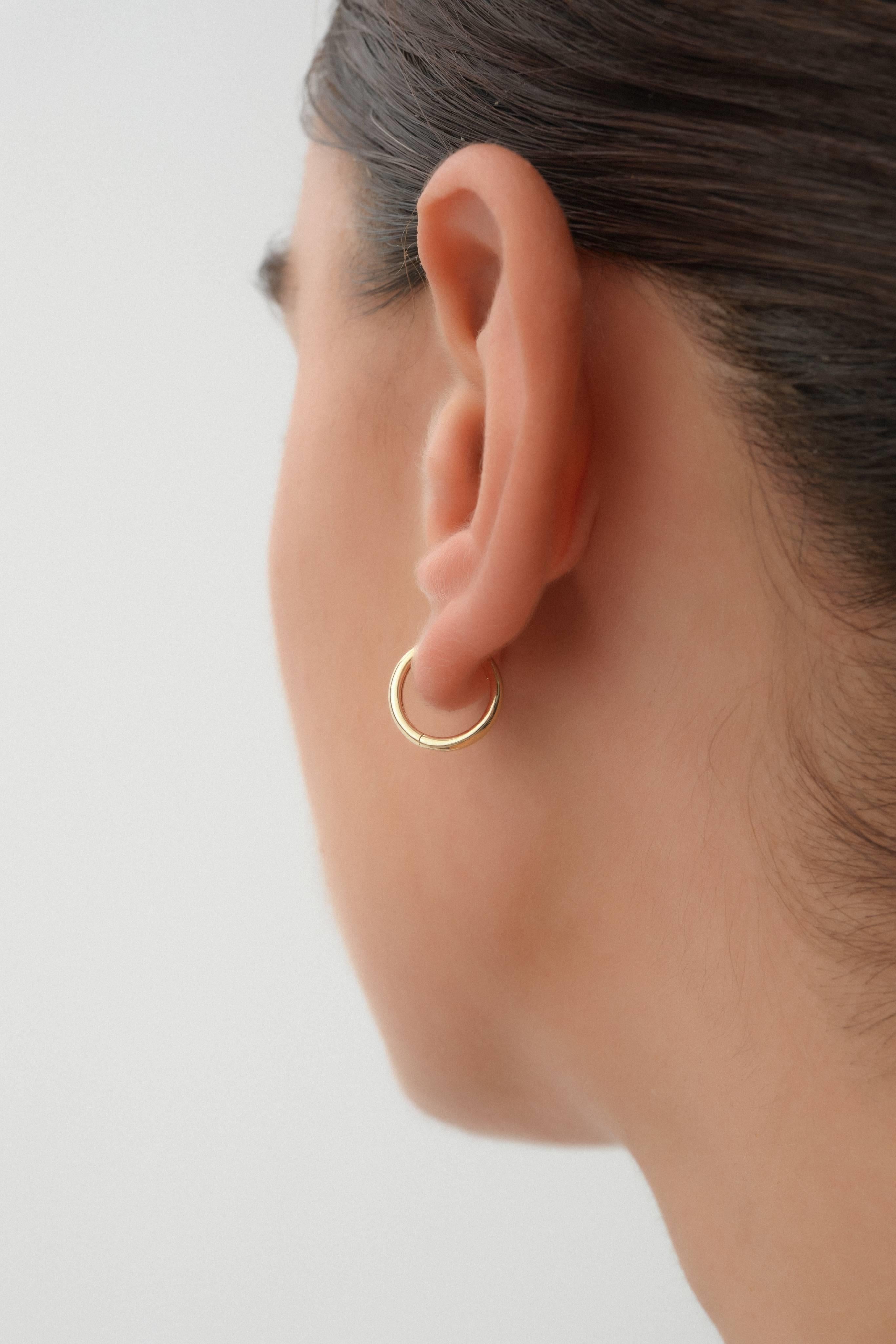 14 Ayar Oval Altın Halka Küpe