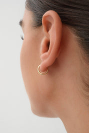 14 Ayar Oval Altın Halka Küpe