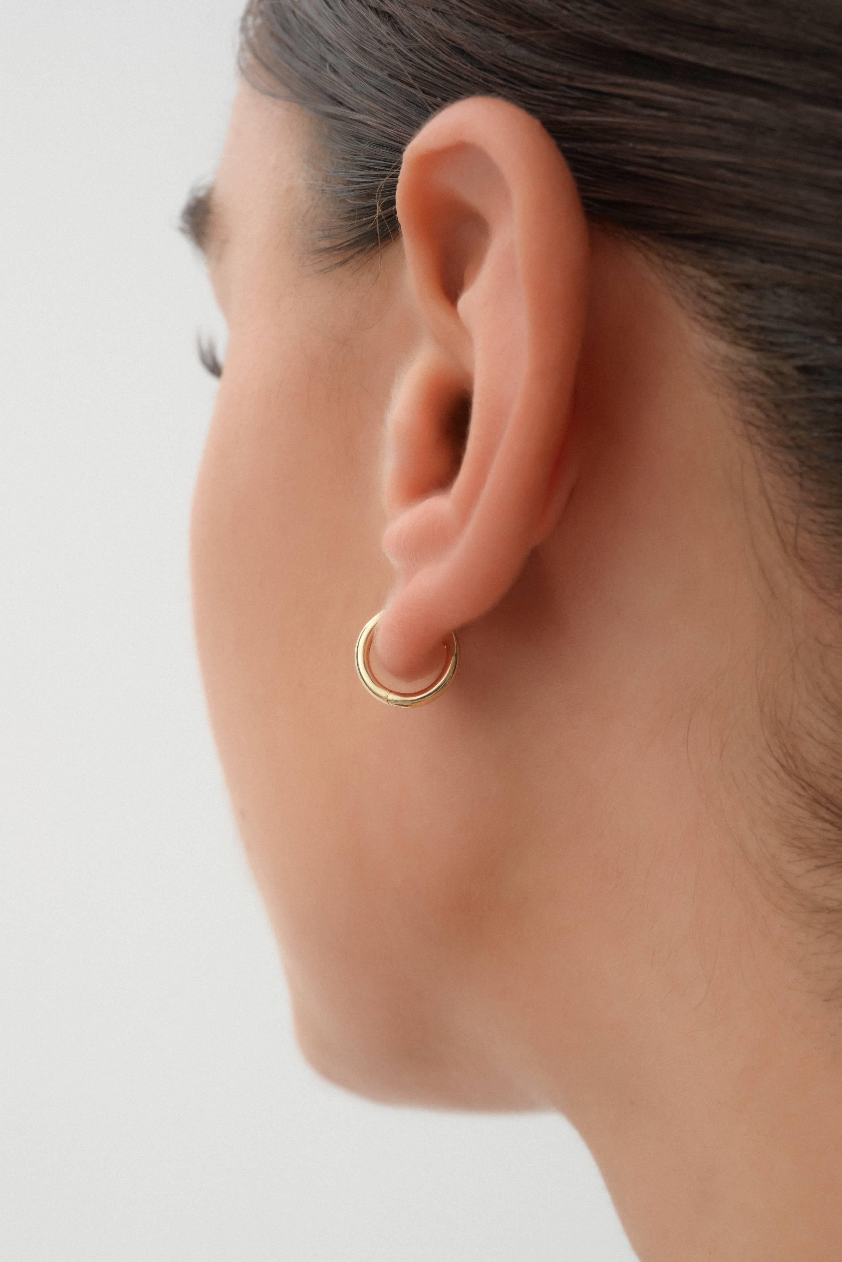 14 Ayar Oval Altın Halka Küpe