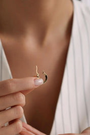 14 Ayar Oval Altın Küpe