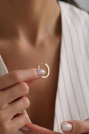 14 Ayar Oval Altın Küpe