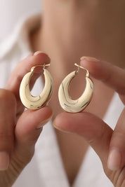 14 Ayar Oval Altın Küpe