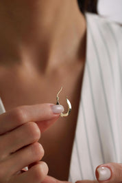 14 Ayar Oval Halka Altın Küpe