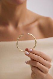 14 Ayar Oval Taşlı Kelepçe