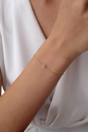 14 Ayar Pembe Taşlı Altın Bileklik
