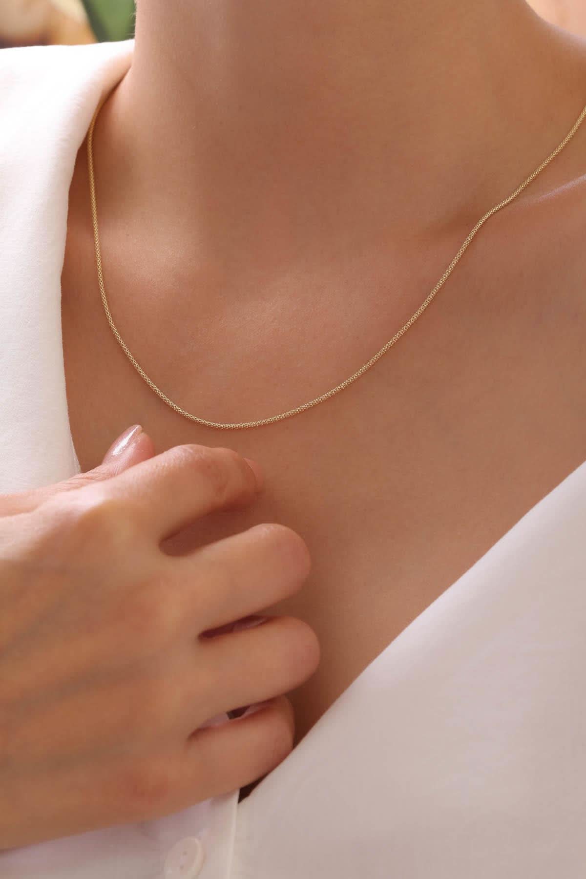 14 Ayar Popcorn Zincir Altın Kolye