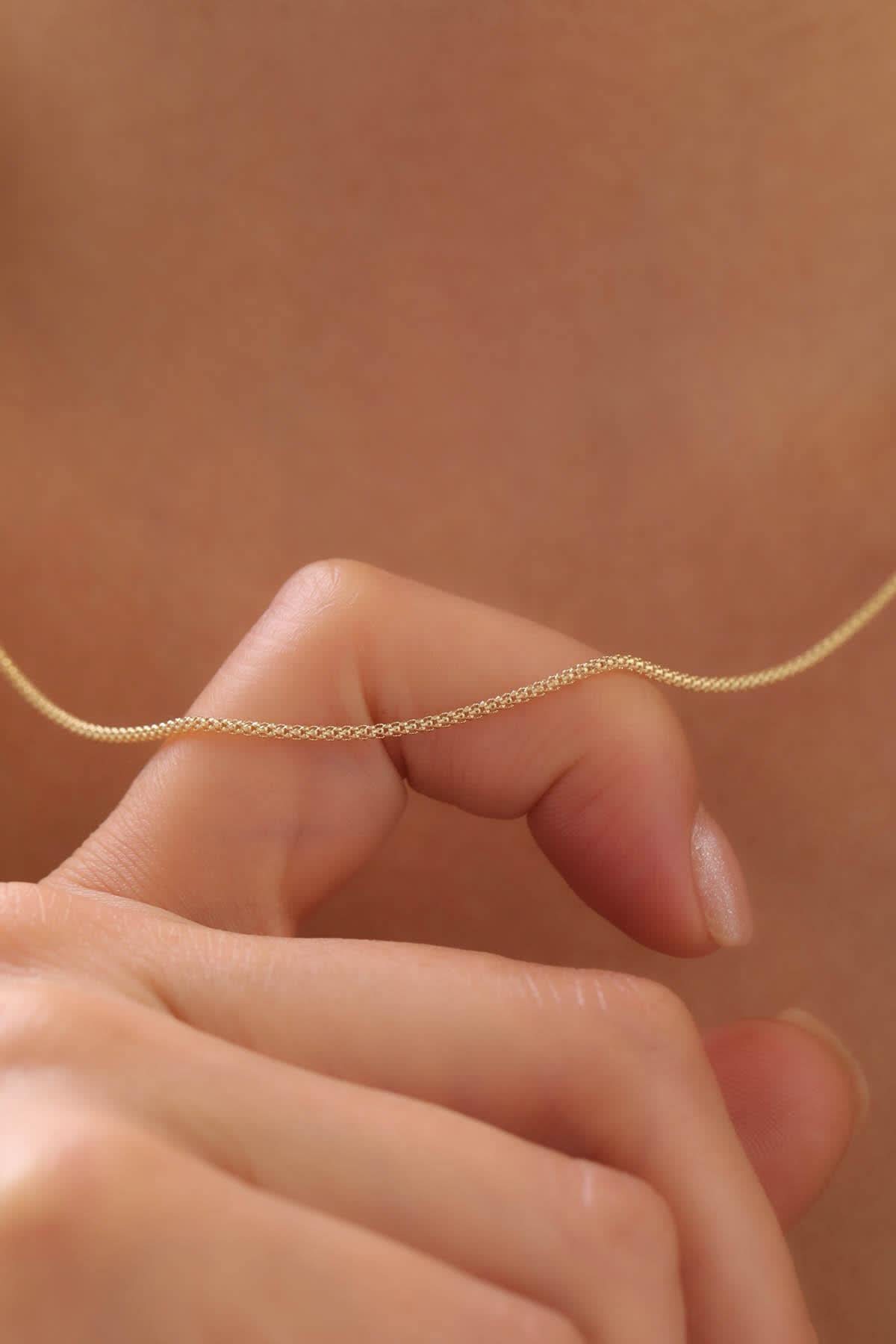 14 Ayar Popcorn Zincir Altın Kolye