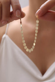 14 Ayar Pullu Altın Kolye