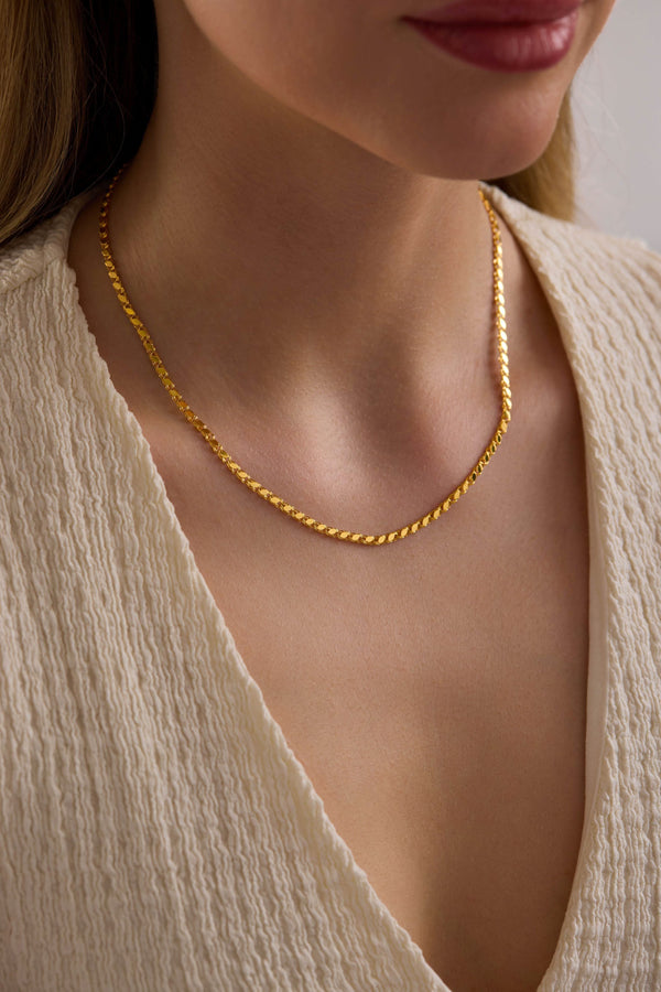 14 Ayar Pullu Altın Zincir Kolye (3.05 mm)