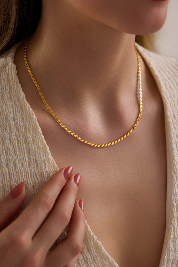 14 Ayar Pullu Altın Zincir Kolye (3.05 mm)