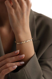 14 Ayar Pullu Taşlı Altın Bileklik