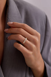 14 Ayar Renkli Çizgili Alyans Altın Yüzük